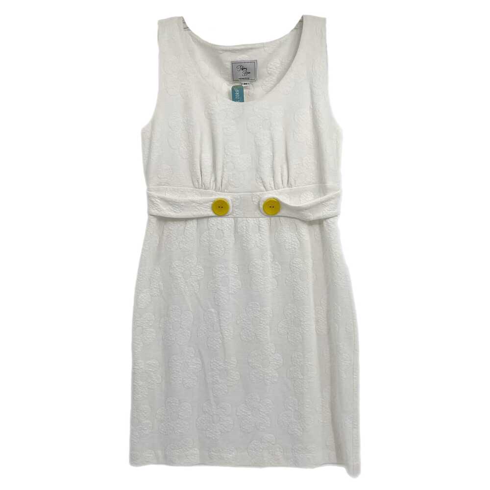 Tiffany Bean Floral Mini Dress | White & Yellow Pattern with Buttons